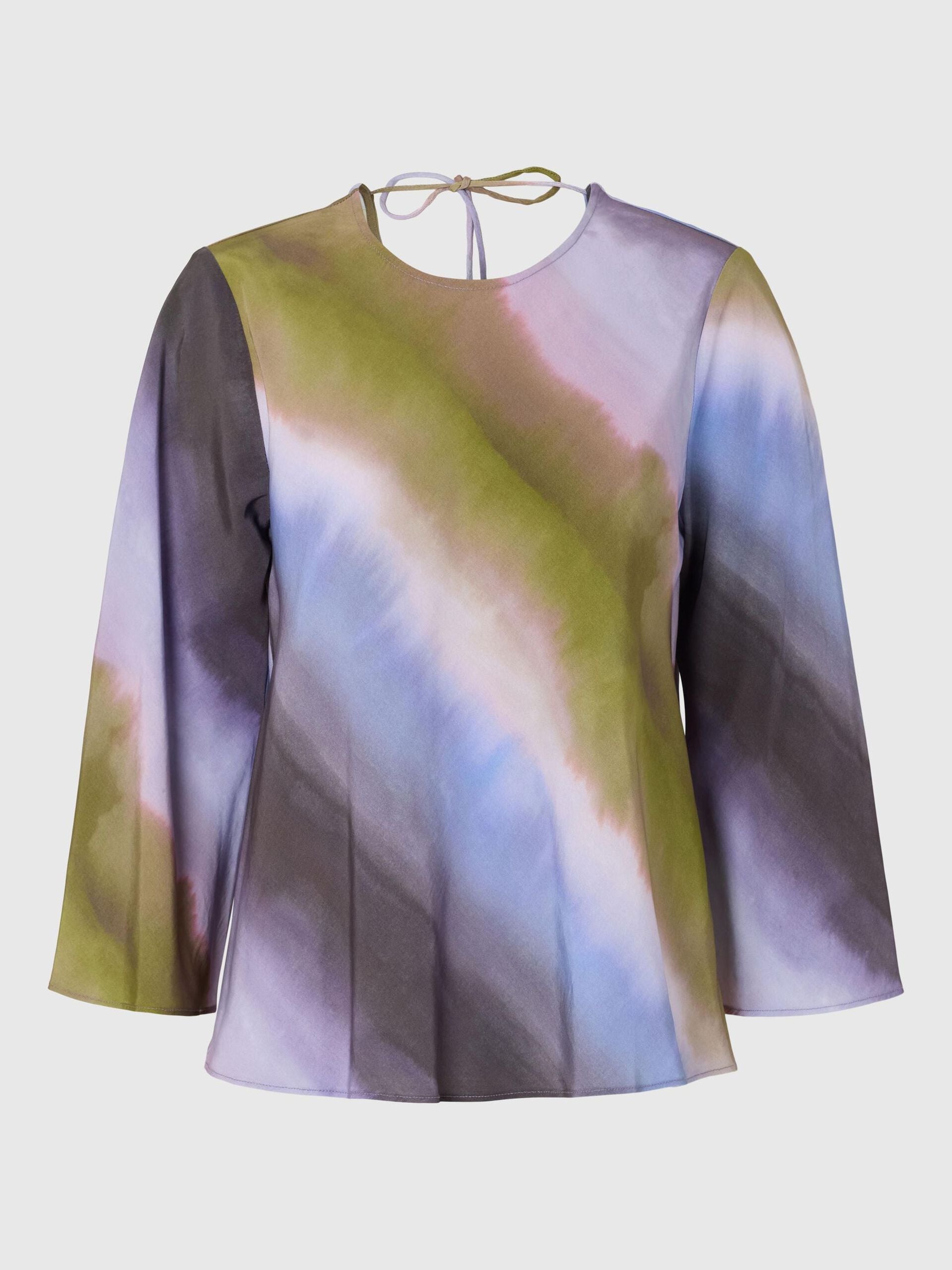 SELECTED FEMME TIE BACK TOP - PURPLE/MULTI