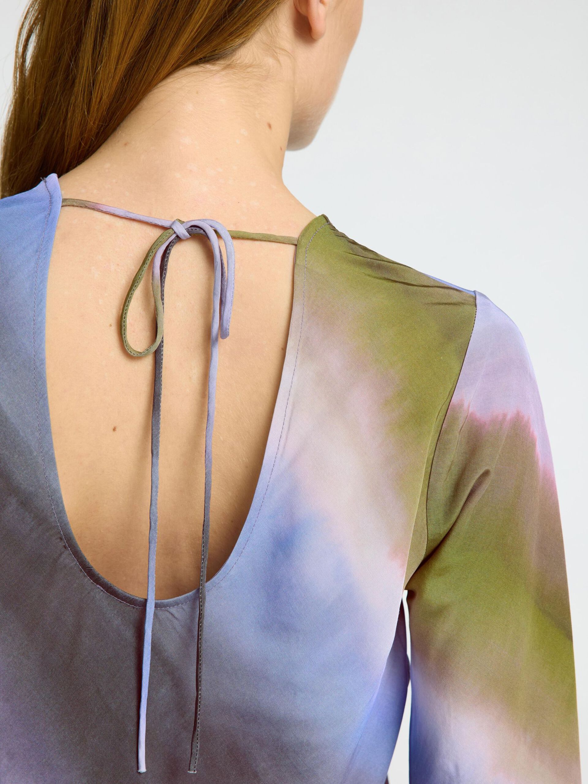 SELECTED FEMME TIE BACK TOP - PURPLE/MULTI