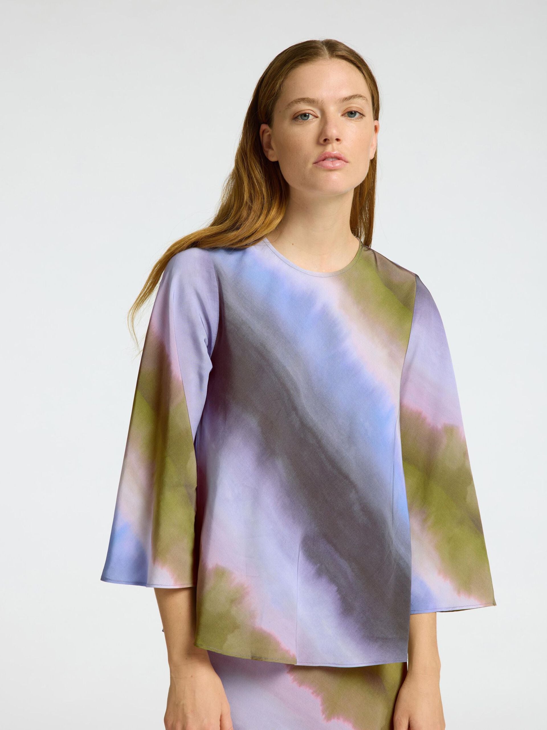 SELECTED FEMME TIE BACK TOP - PURPLE/MULTI