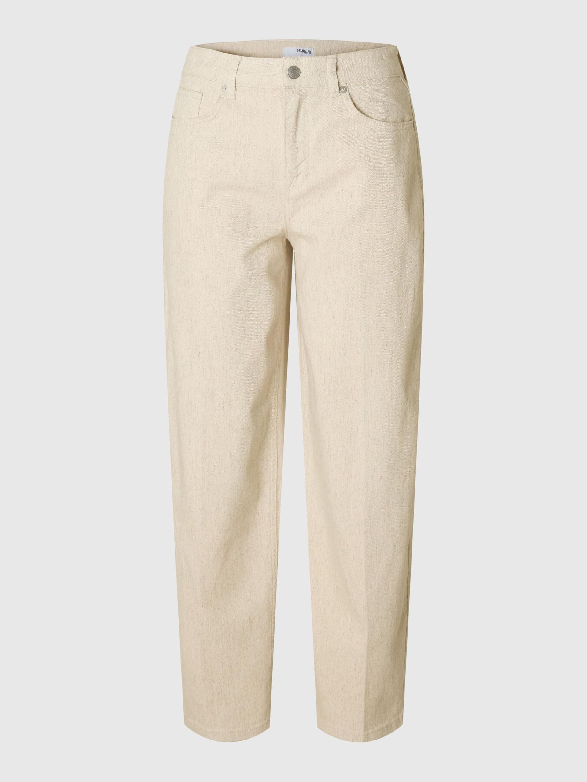 SELECTED FEMME BARREL JEANS - EGRET