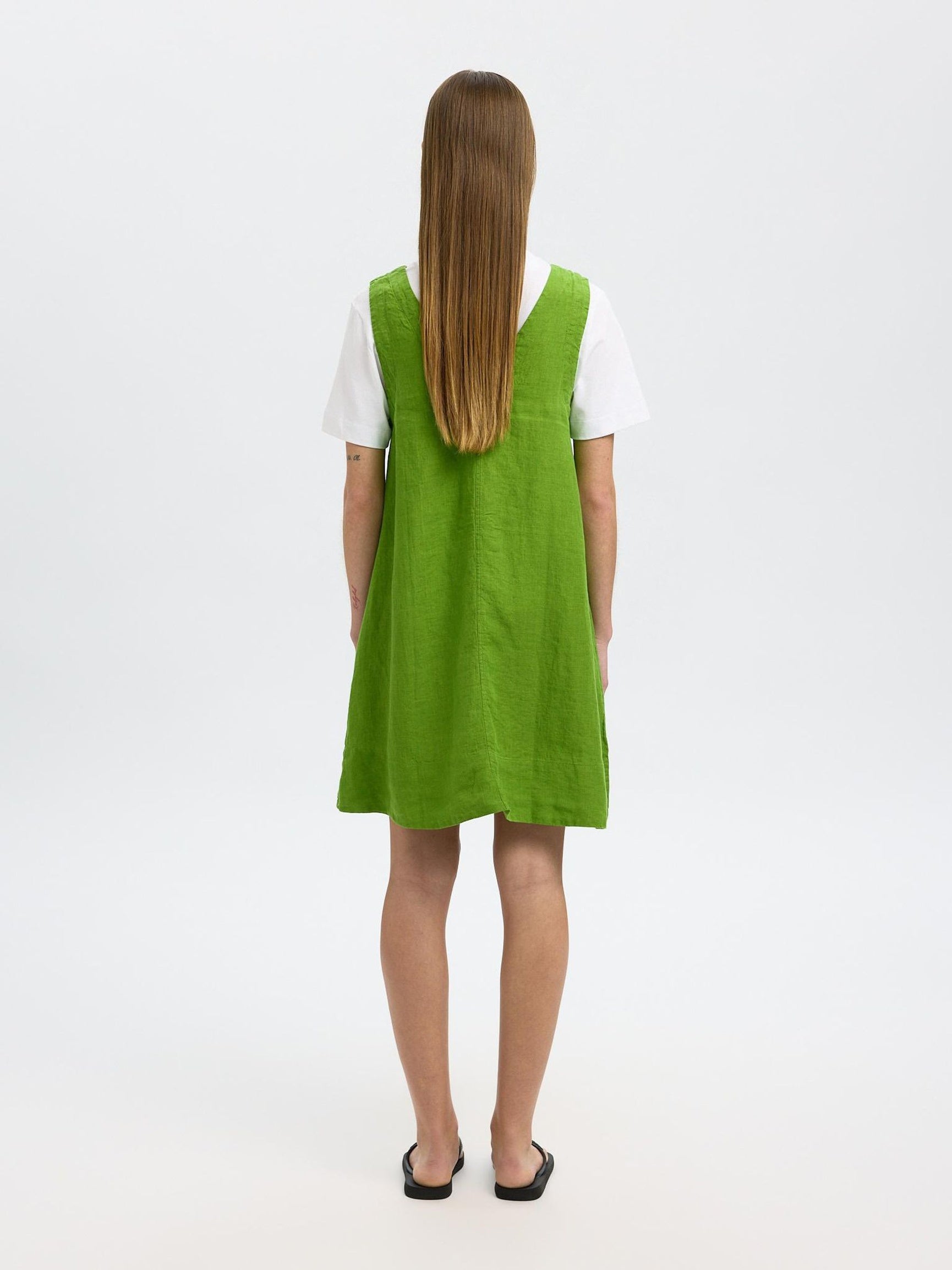SELECTED FEMME LINEN DRESS - GREEN