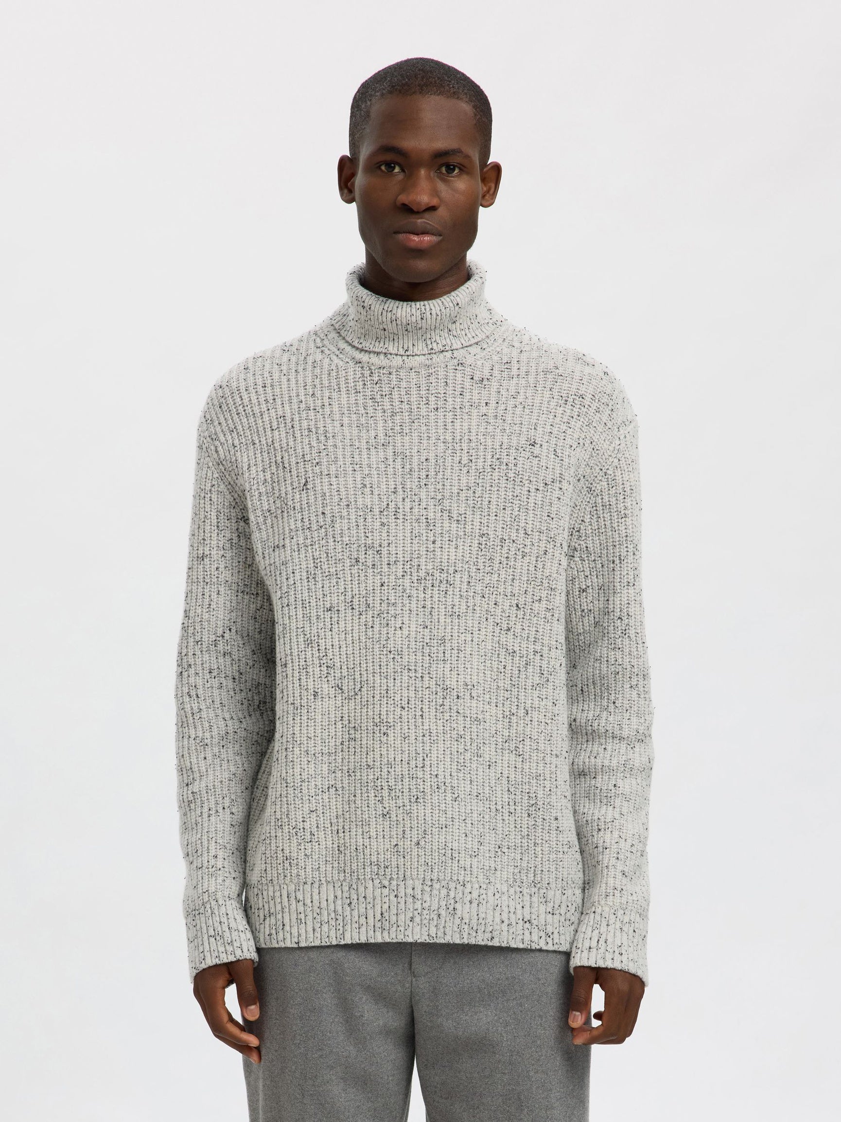 SELECTED HOMME KNIT ROLL NECK - MOONSTRUCK