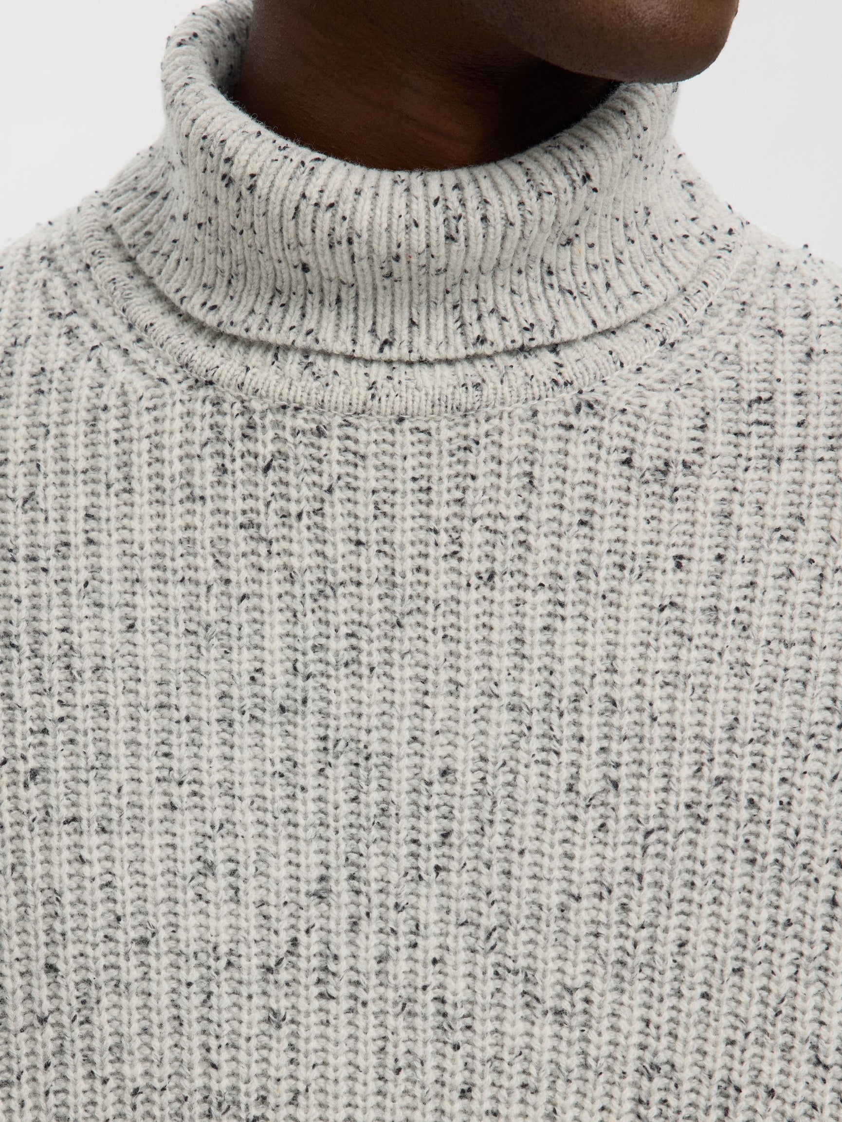 SELECTED HOMME KNIT ROLL NECK - MOONSTRUCK