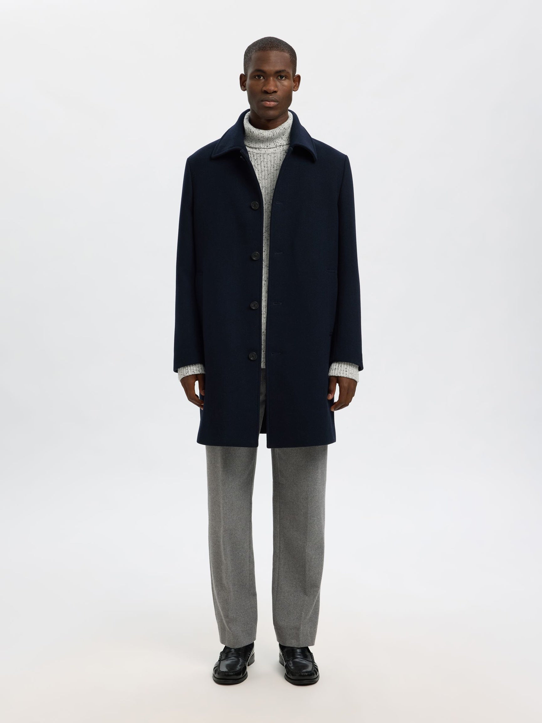 SELECTED HOMME KNIT ROLL NECK - MOONSTRUCK