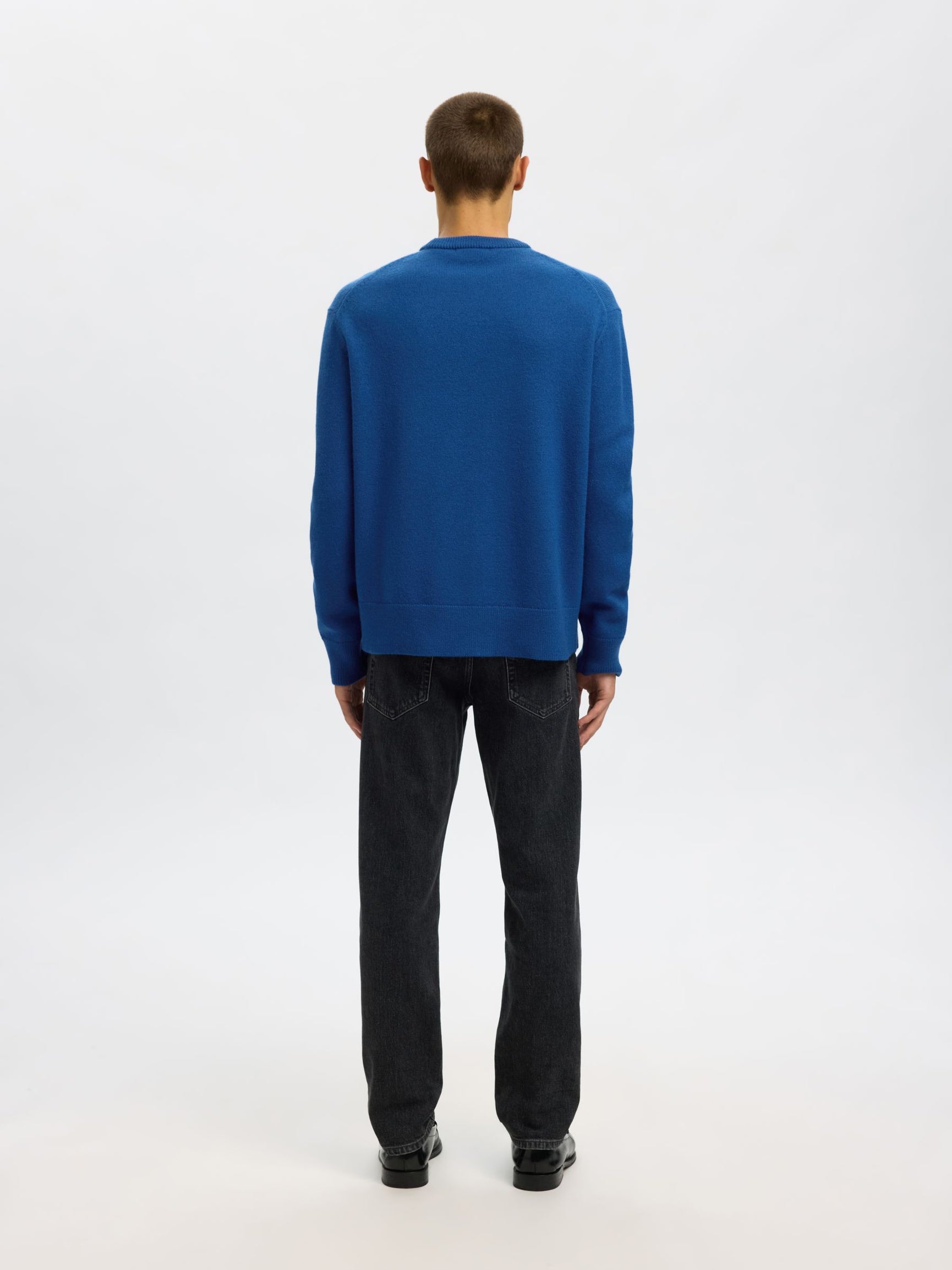 SELECTED HOMME RELAXED WOOL CREW NECK - SET SAIL
