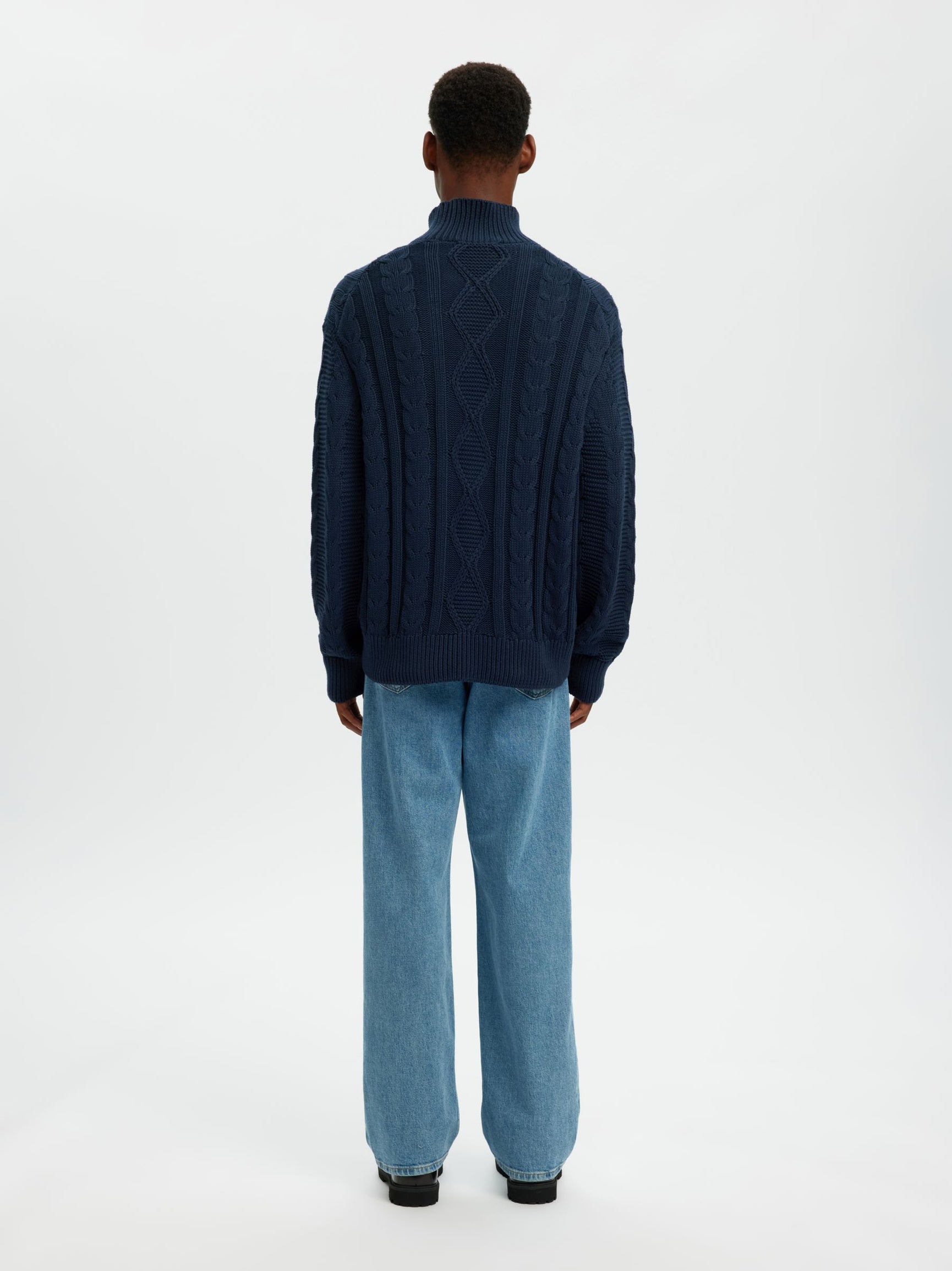 SELECTED HOMME CABE HIGH NECK - SKY CAPTAIN