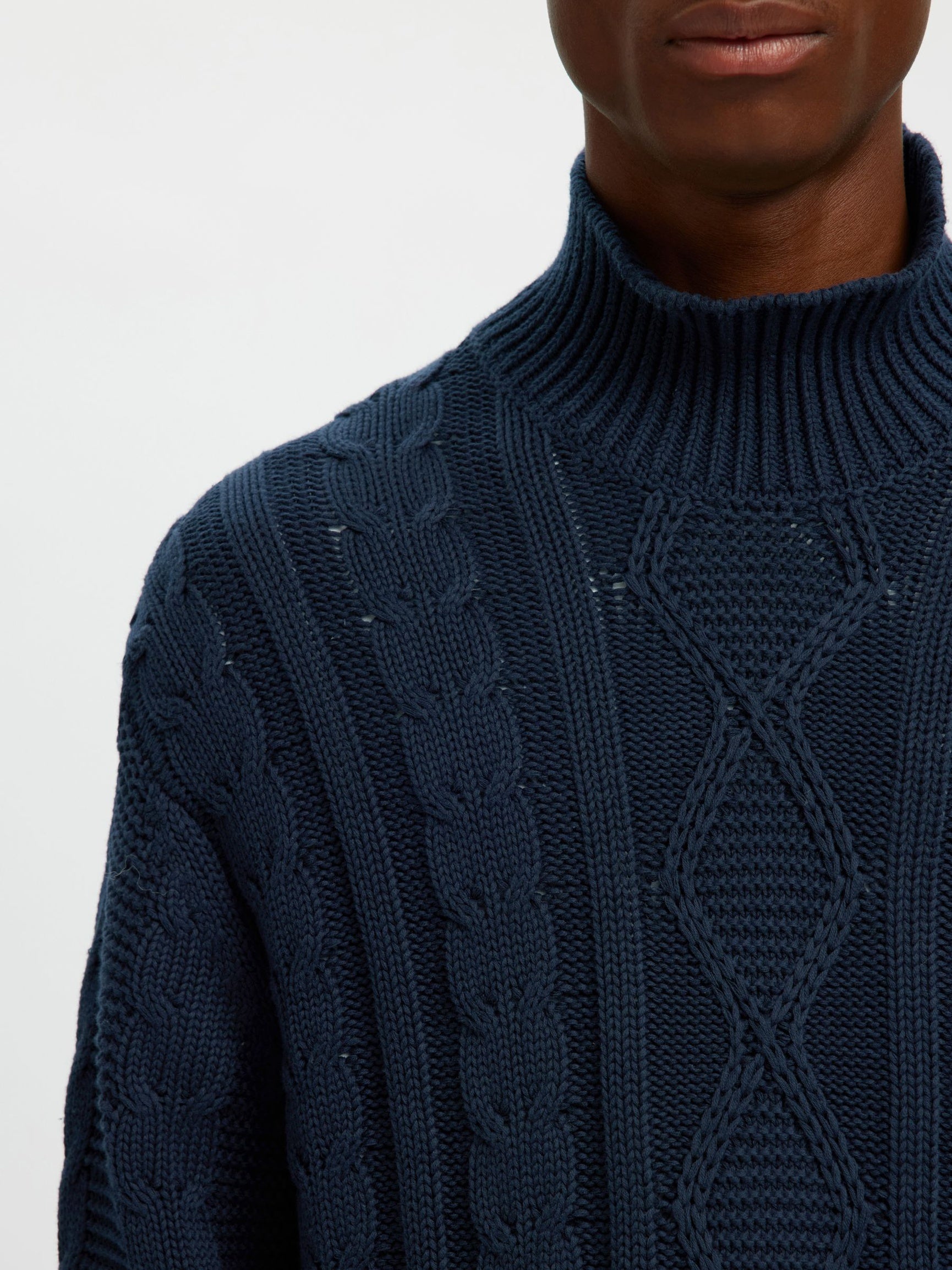 SELECTED HOMME CABE HIGH NECK - SKY CAPTAIN