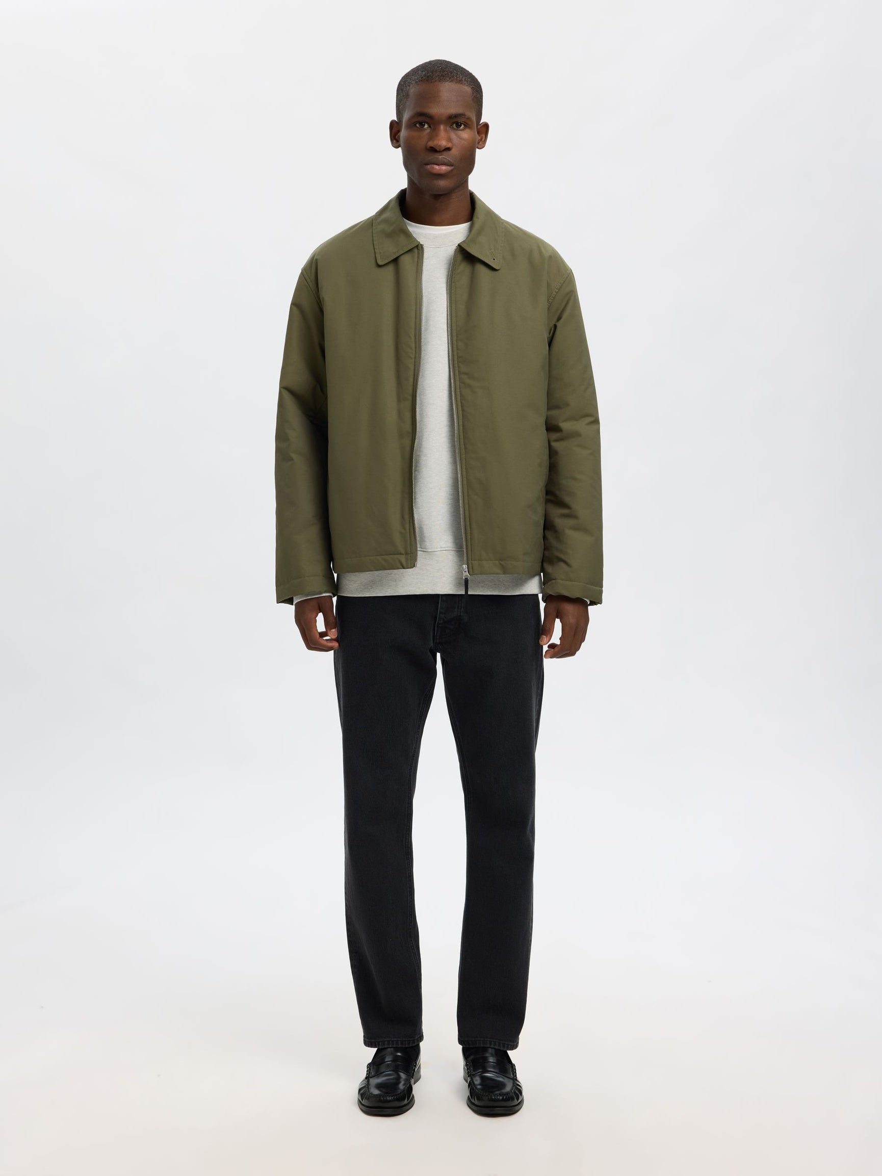 SELECTED HOMME RAGLAN SWEAT - LIGHT GREY MEL