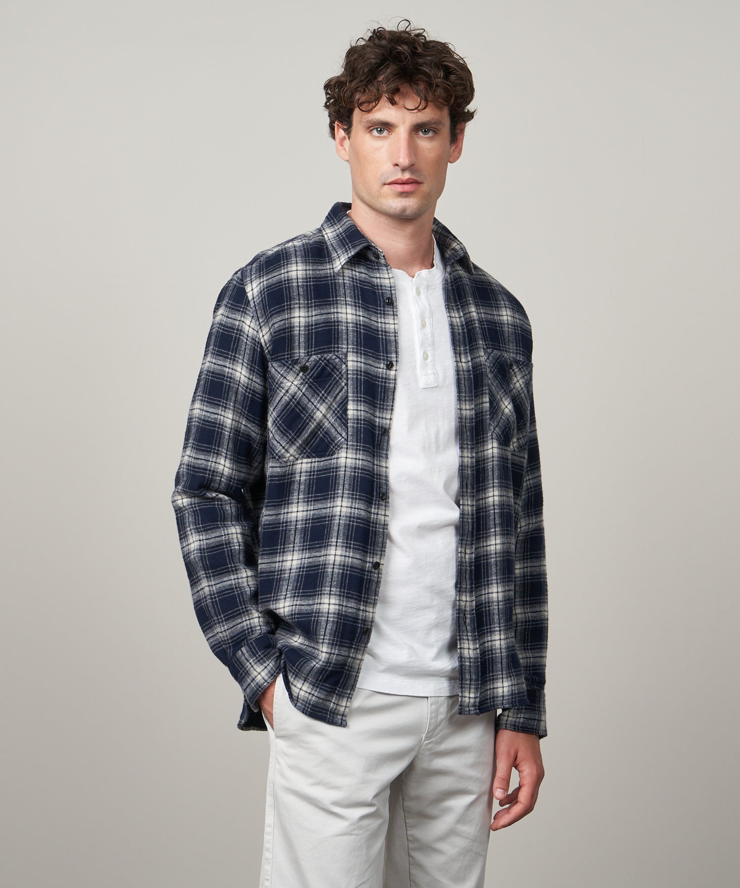 HARTFORD SHIRT - GREY/NAVY