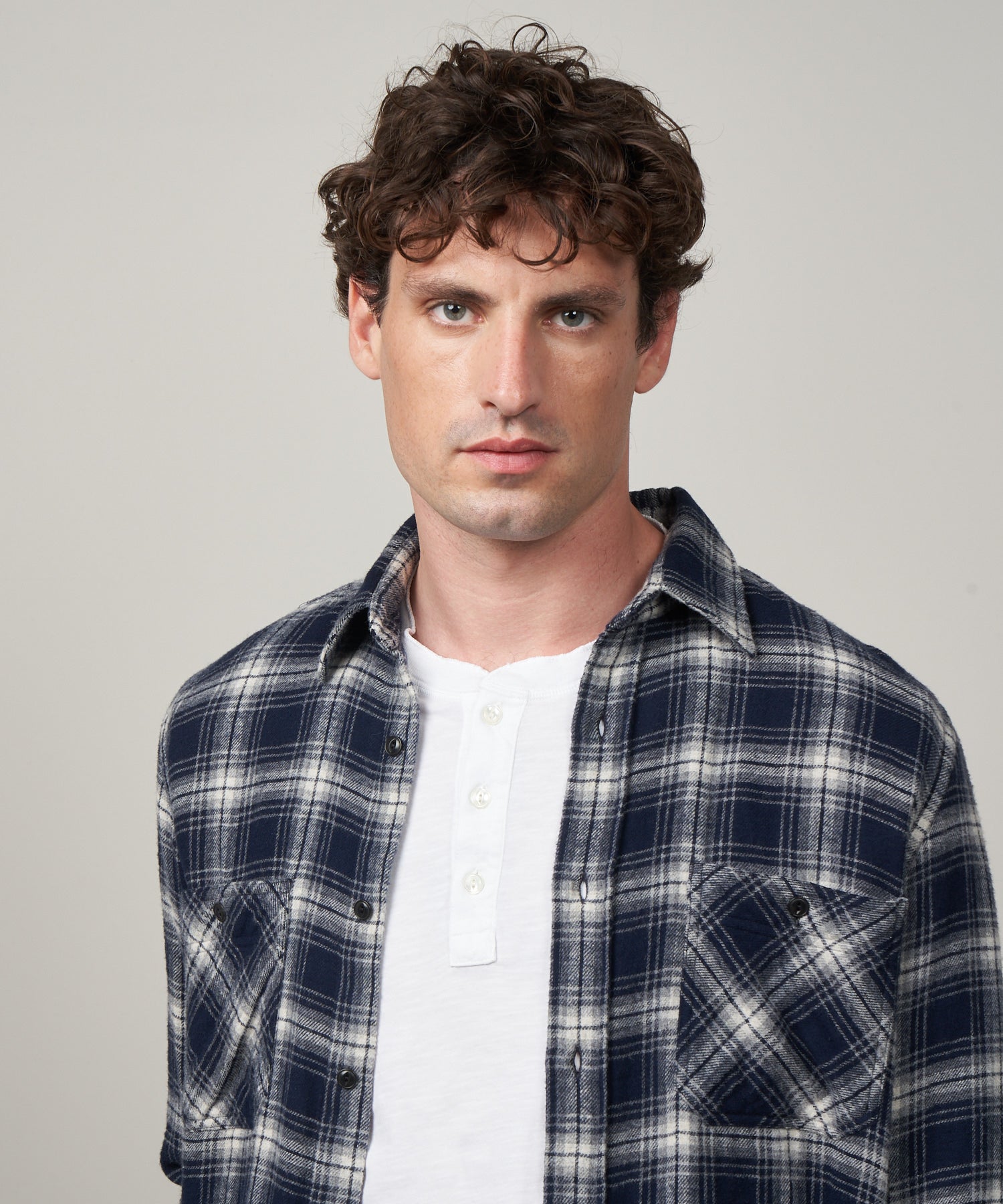 HARTFORD SHIRT - GREY/NAVY