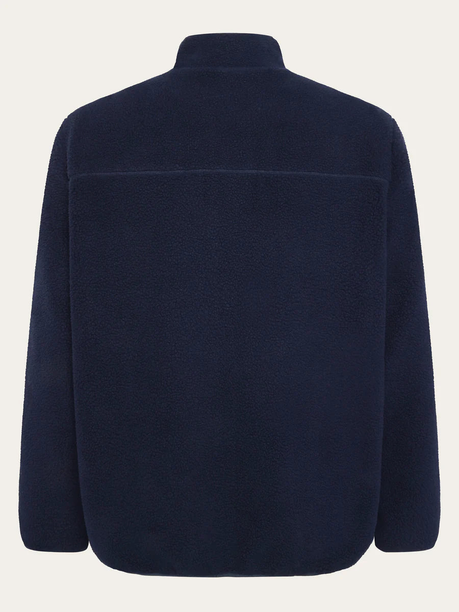 KNOWLEDGE COTTON ZIP FLEECE JACKET - NIGHT SKY