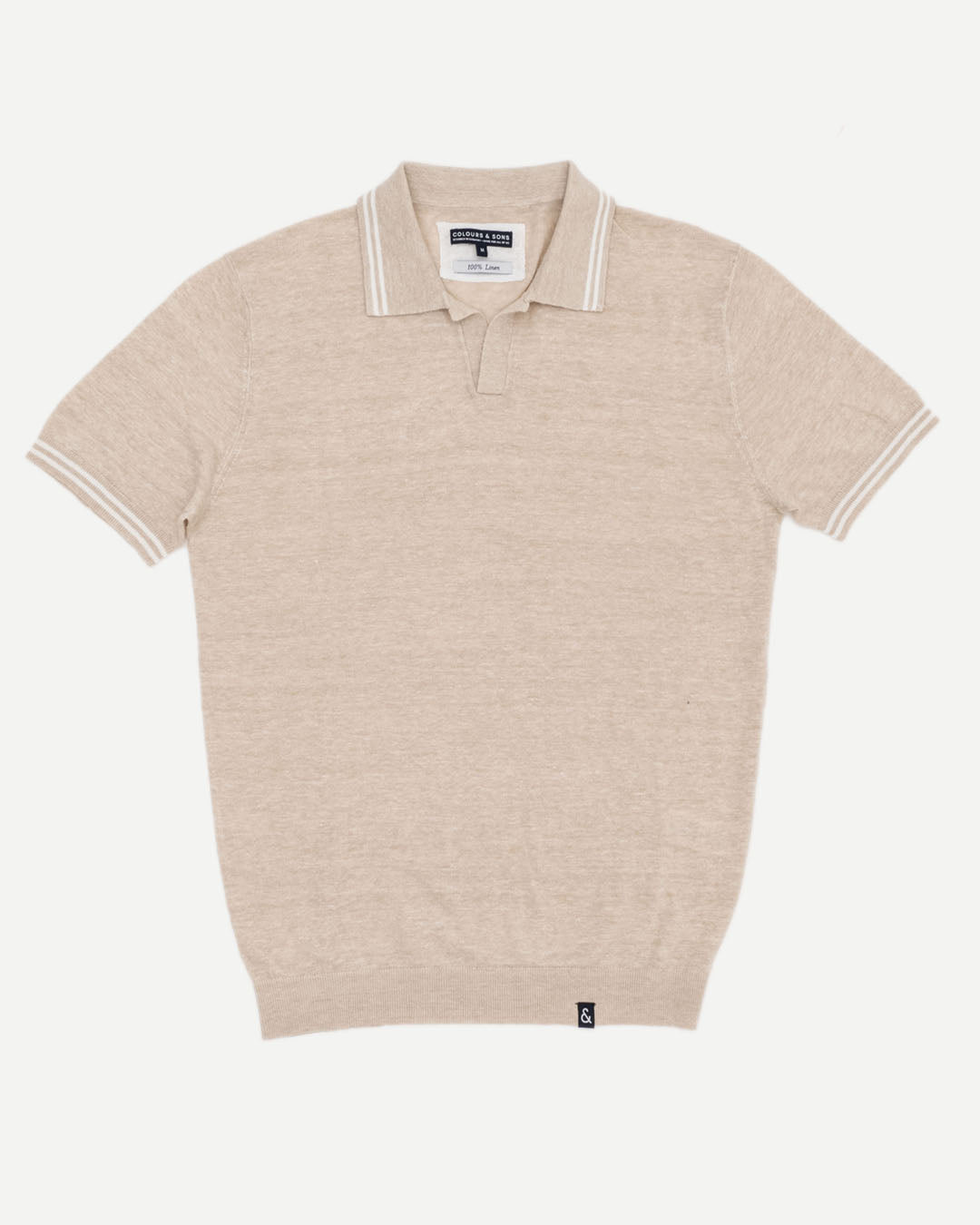 COLOURS & SONS LINEN POLO - BEIGE