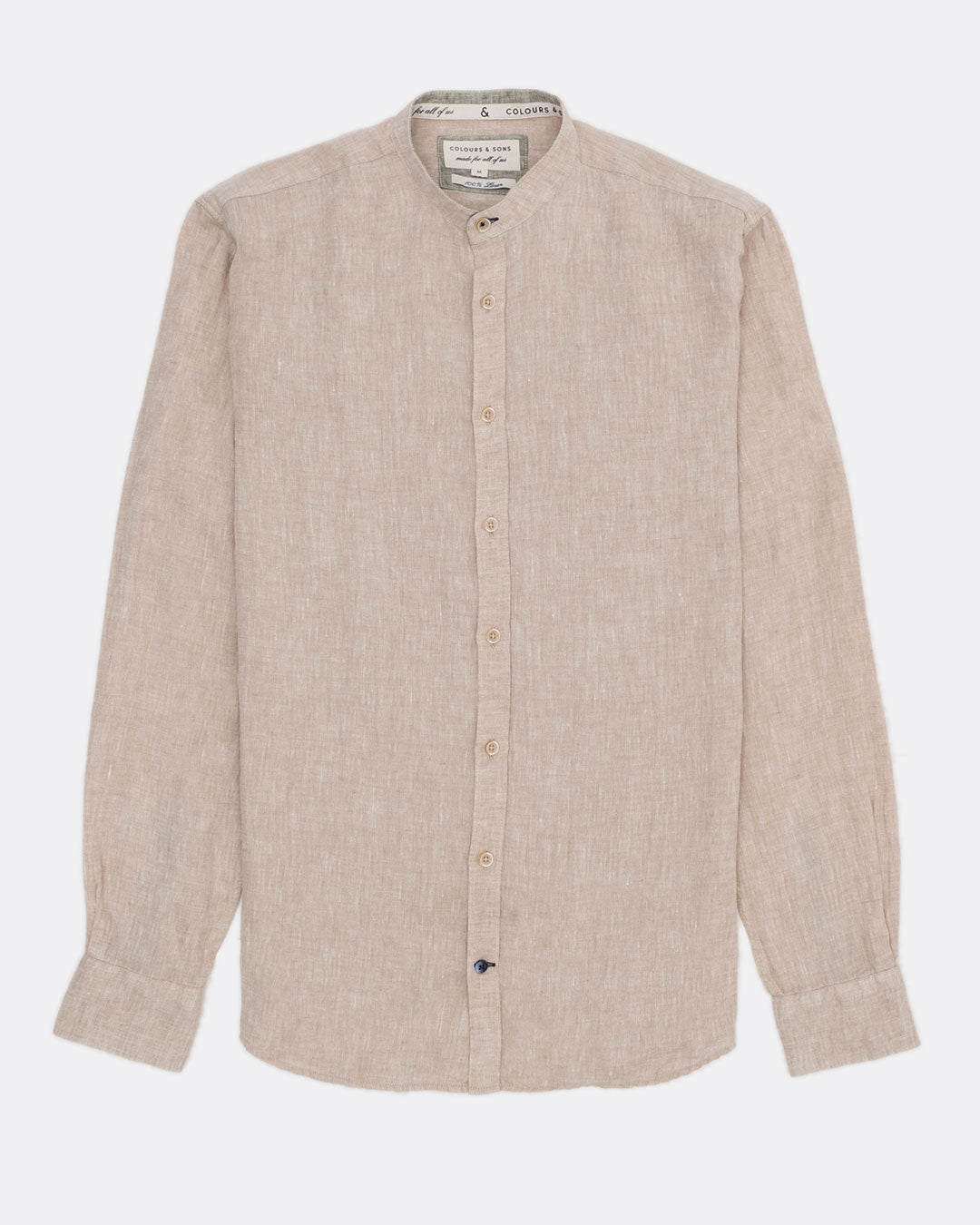 COLOURS + SONS LINEN SHIRT -  BEIGE