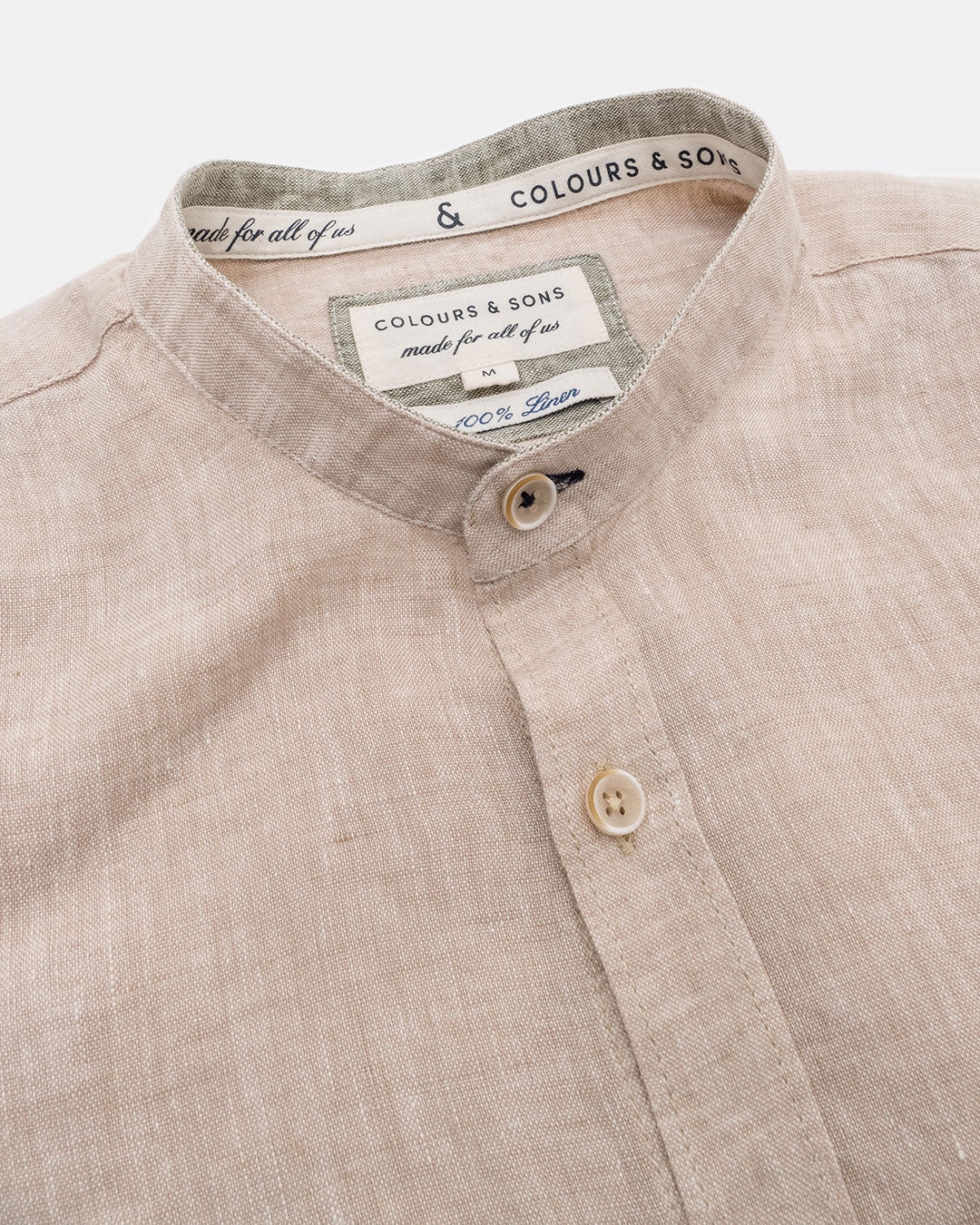 COLOURS + SONS LINEN SHIRT -  BEIGE