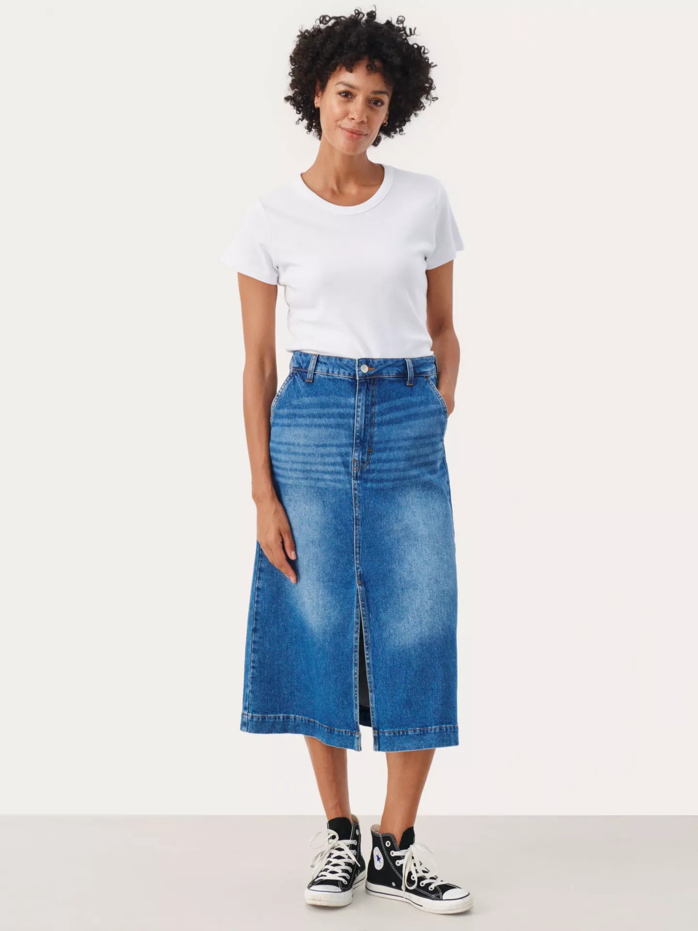 PART TWO CALIA SKIRT - MEDIUM BLUE DENIM