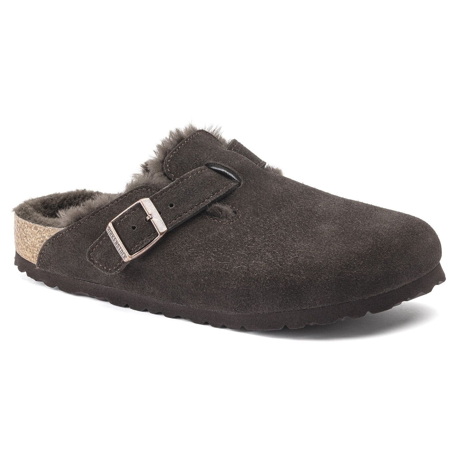 BIRKENSTOCK BOSTON SHEARLING SUEDE - MOCHA