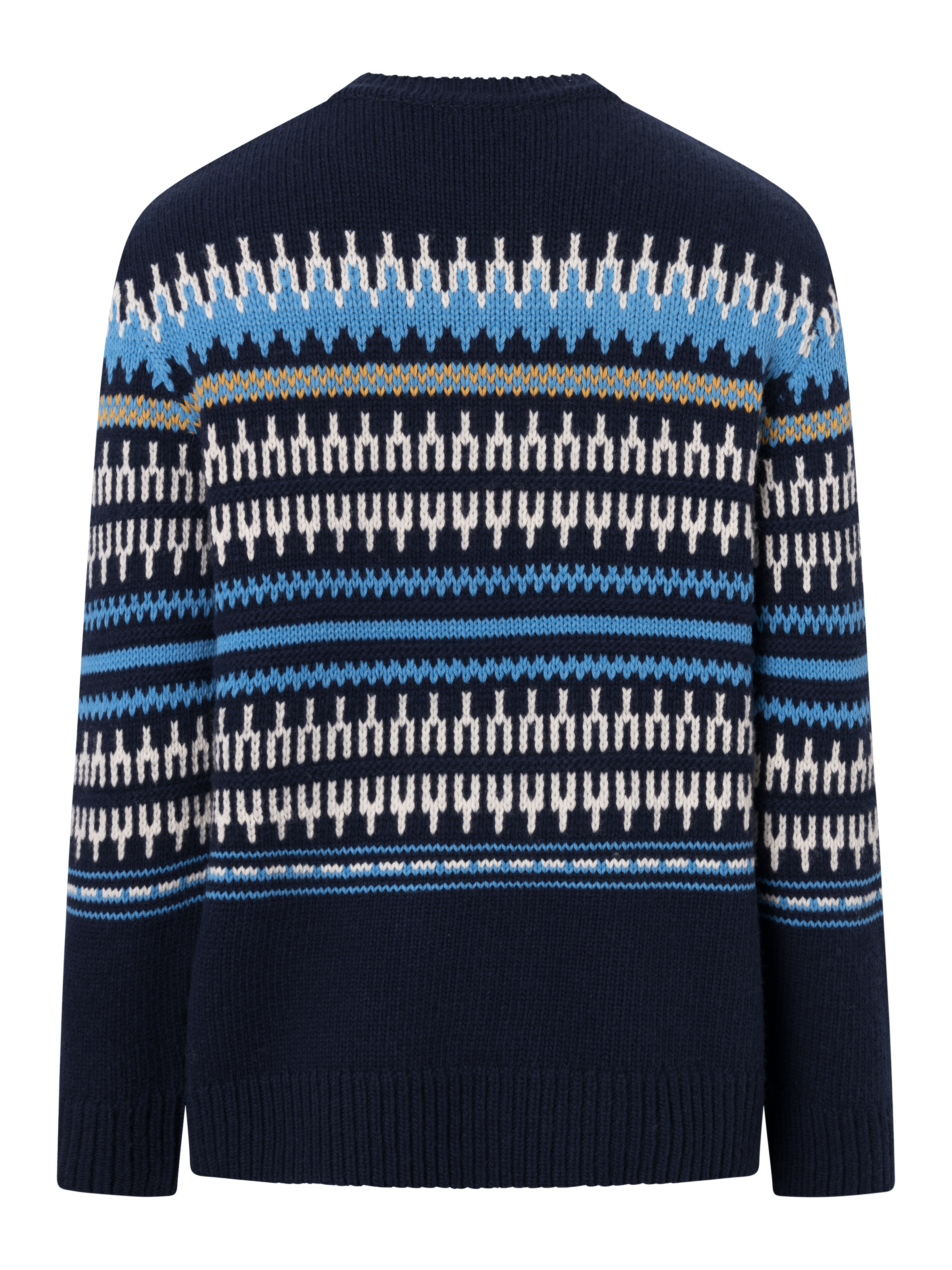 KNOWLEDGE COTTON APPAREL KNITTED PATTERN CREW NECK
