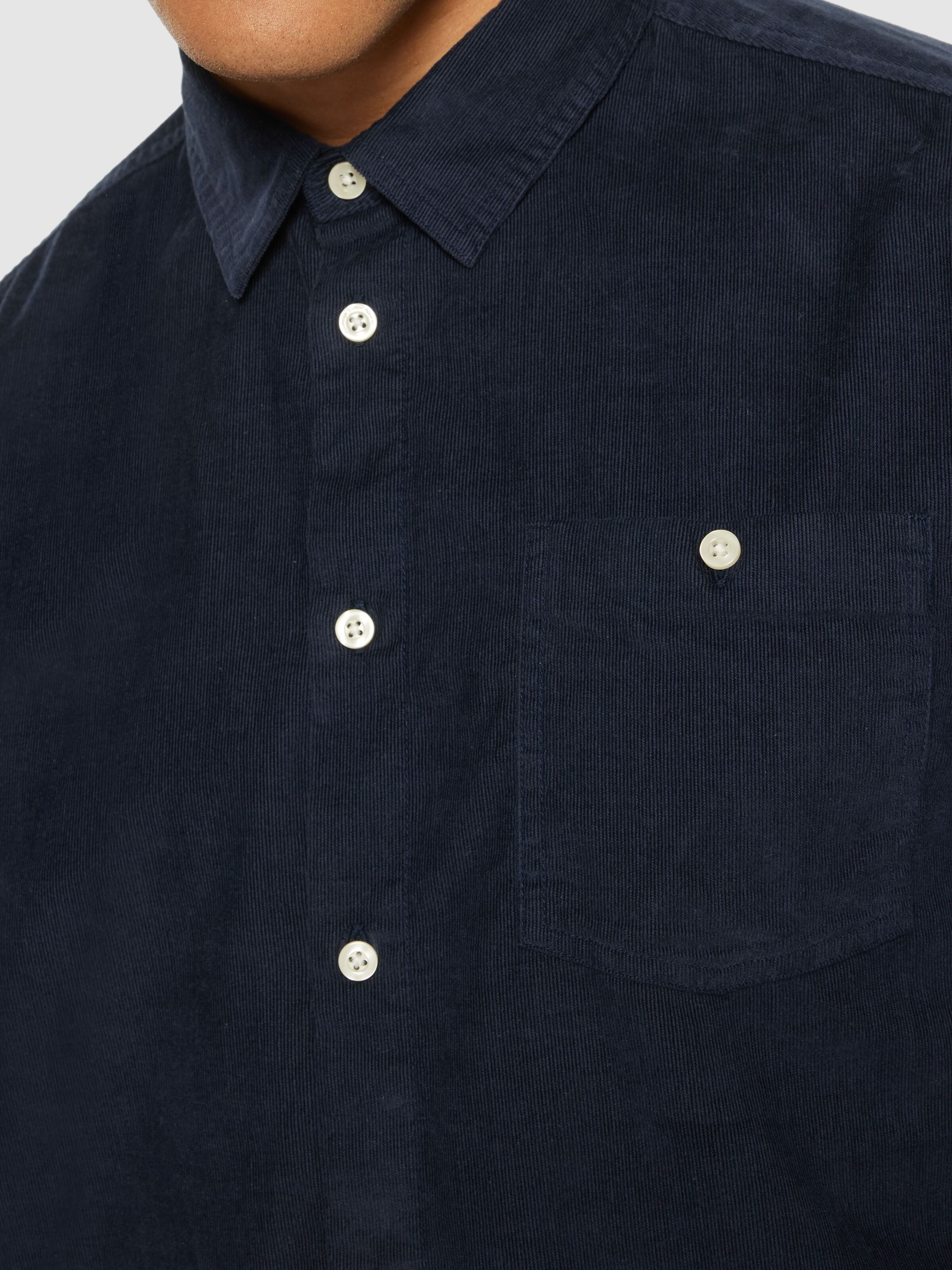 KNOWLEDGE COTTON APPAREL CORDUROY SHIRT - TOTAL ECLIPSE