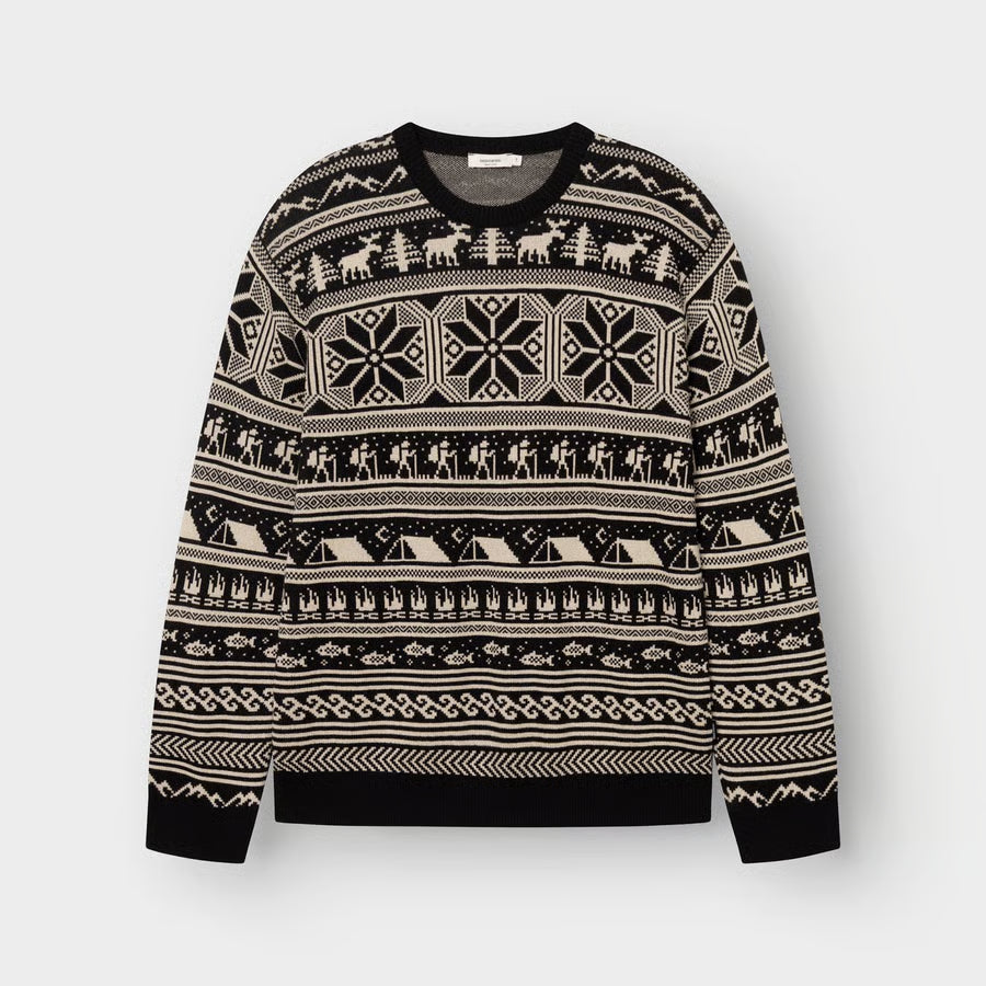 SWEATER - FAIRISLE BLACK - DEDICATED