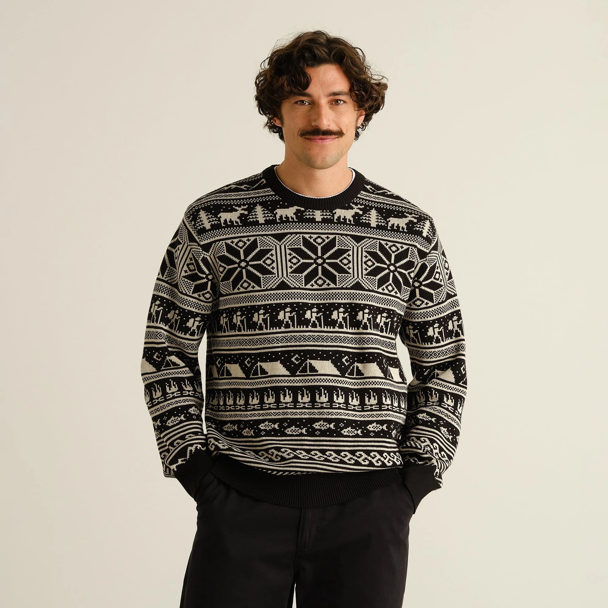 SWEATER - FAIRISLE BLACK - DEDICATED