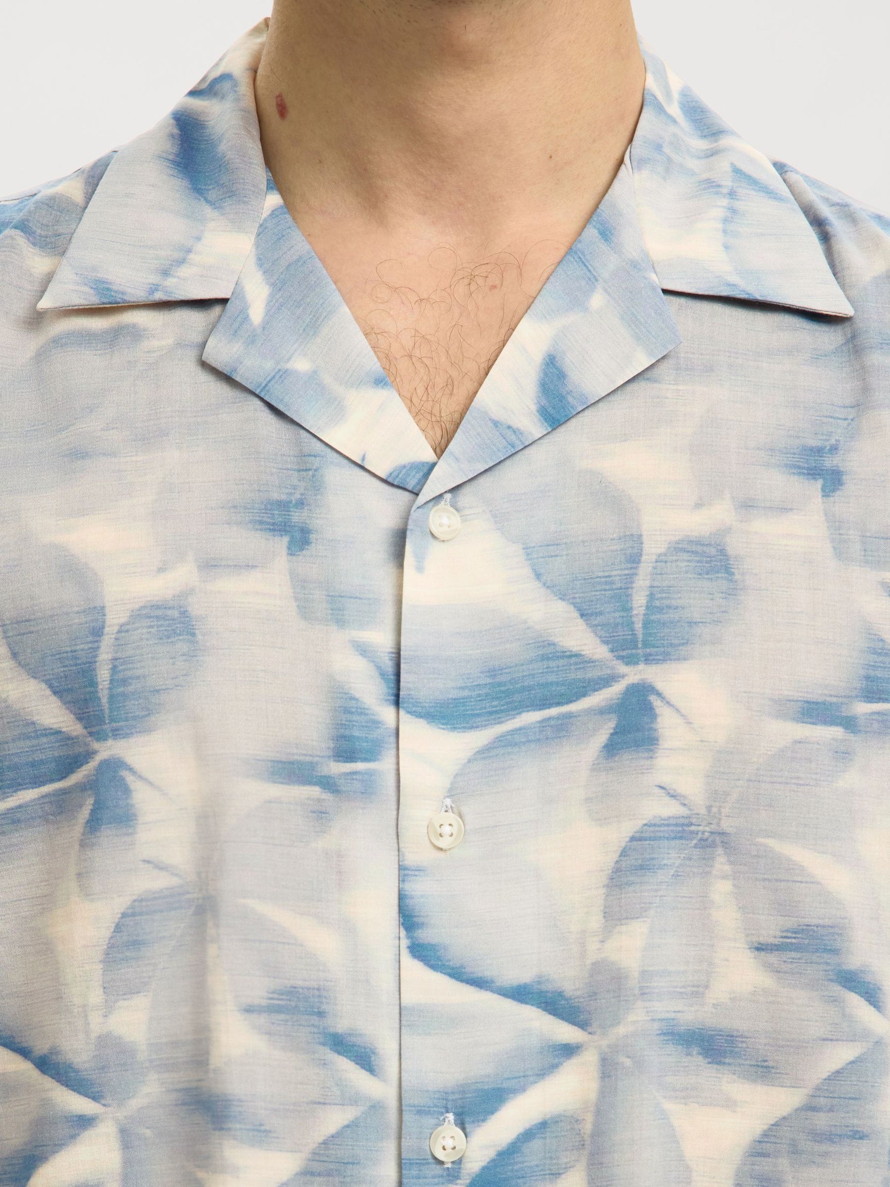 CASPER SHIRT - BLUE MIRAGE LEAVES - SELECTED HOMME