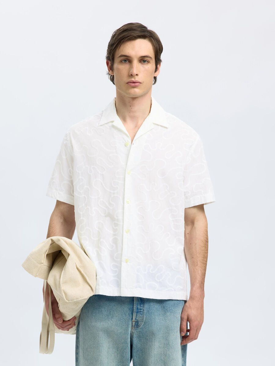 SELECTED HOMME SHIRT - EBROIDERED / WHITE