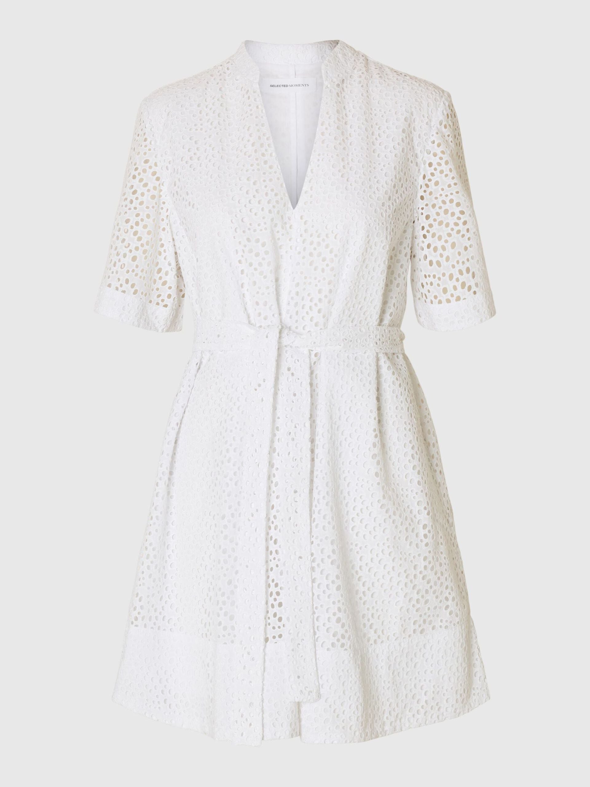 SELECTED FEMME BRODERI DRESS - BRIGHT WHITE