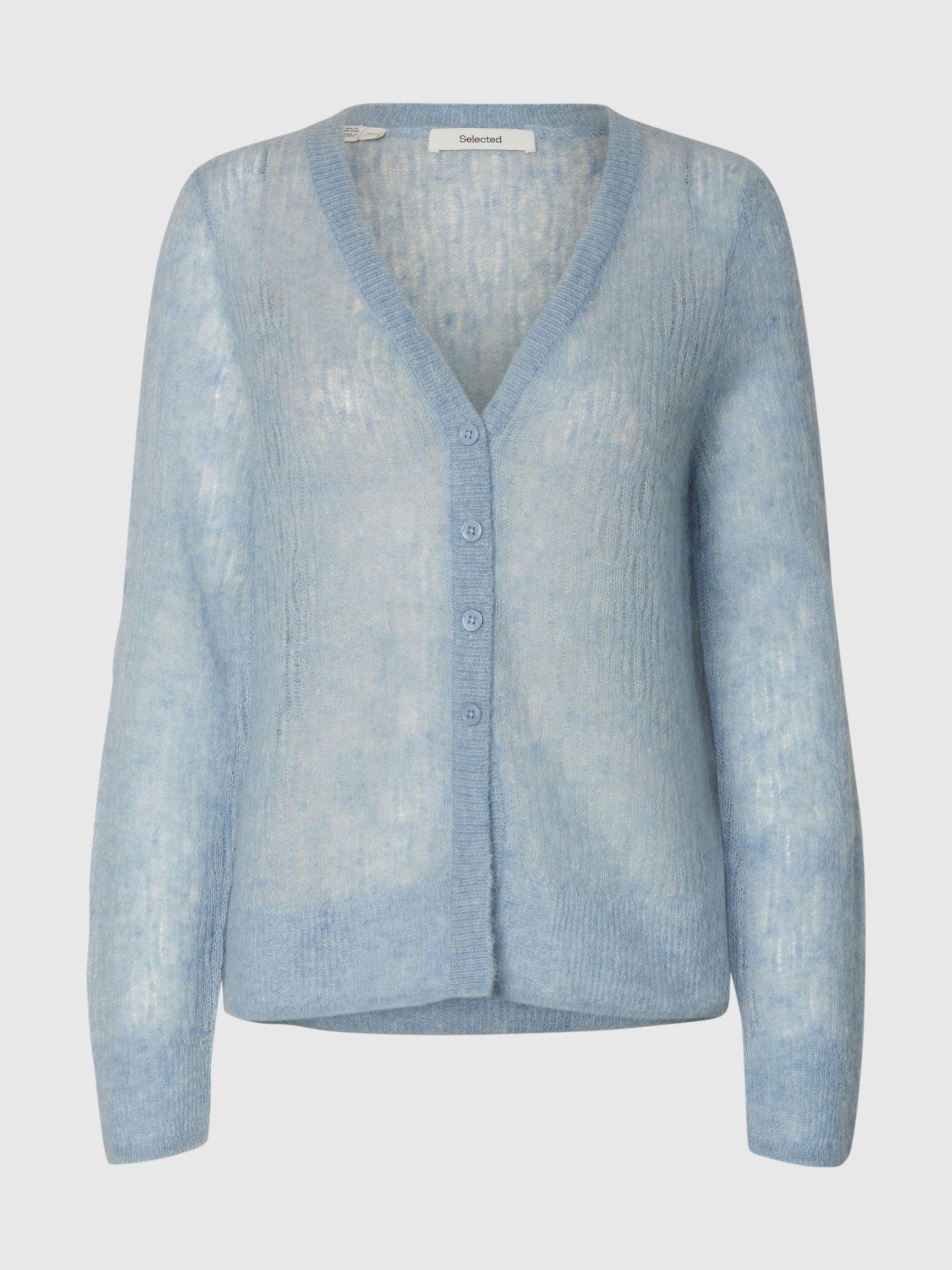 KNIT CARDIGAN - DUSTY BLUE - SELECTED FEMME