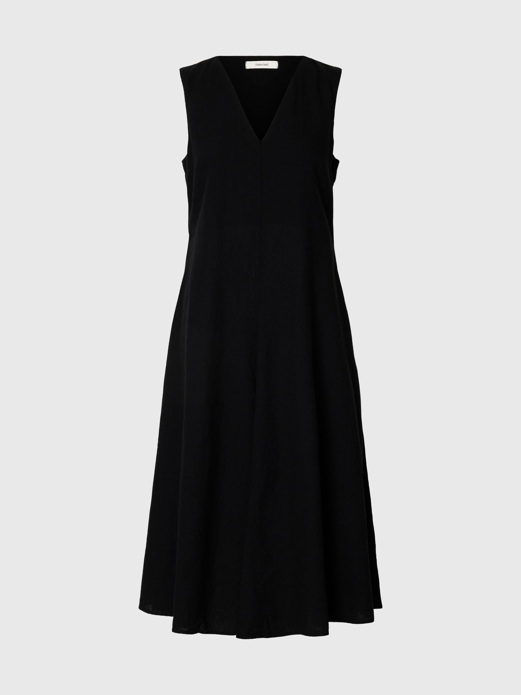 LINEN BLEND DRESS - BLACK - SELECTED FEMME
