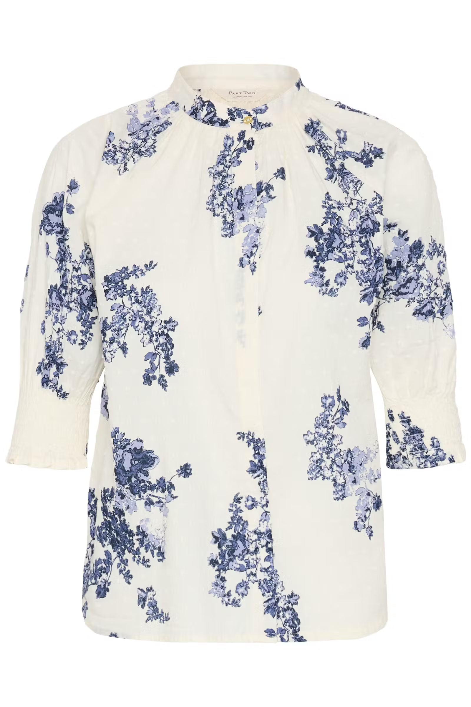 PART TWO ALMERA SHIRT - BLUE FLOWER PRINT