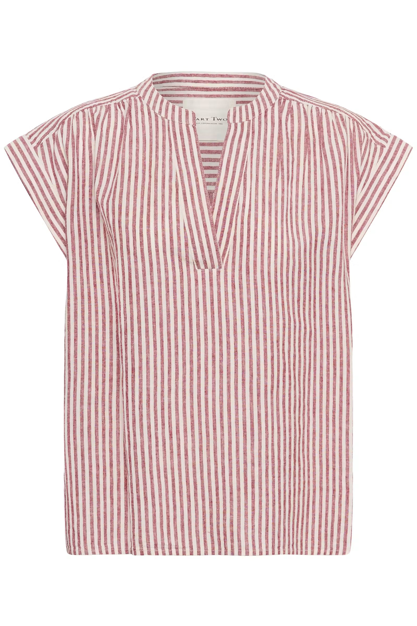 PART TWO BETTINA BLOUSE - BURNT RUSSET STRIPE