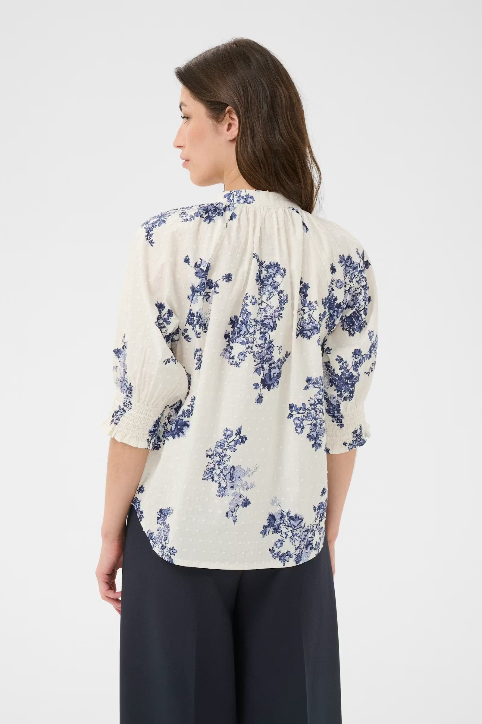 PART TWO ALMERA SHIRT - BLUE FLOWER PRINT