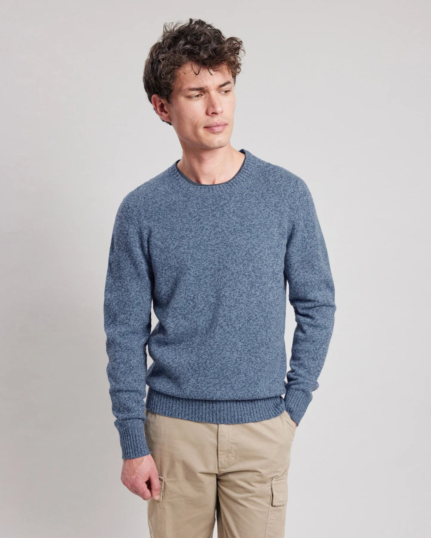 HARTFORD SHETLAND CREW - DENIM