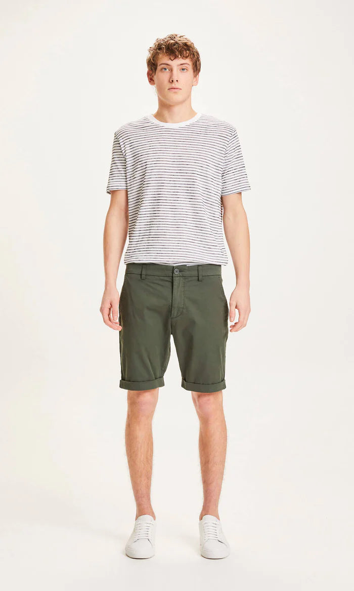 KNOWLEDGE COTTON APPAREL CHUCK CHINO SHORTS - FORREST NIGHT