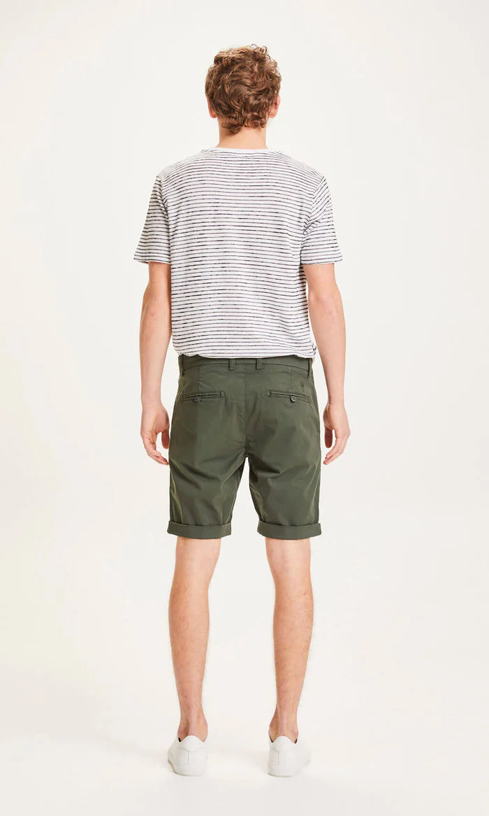 KNOWLEDGE COTTON APPAREL CHUCK CHINO SHORTS - FORREST NIGHT