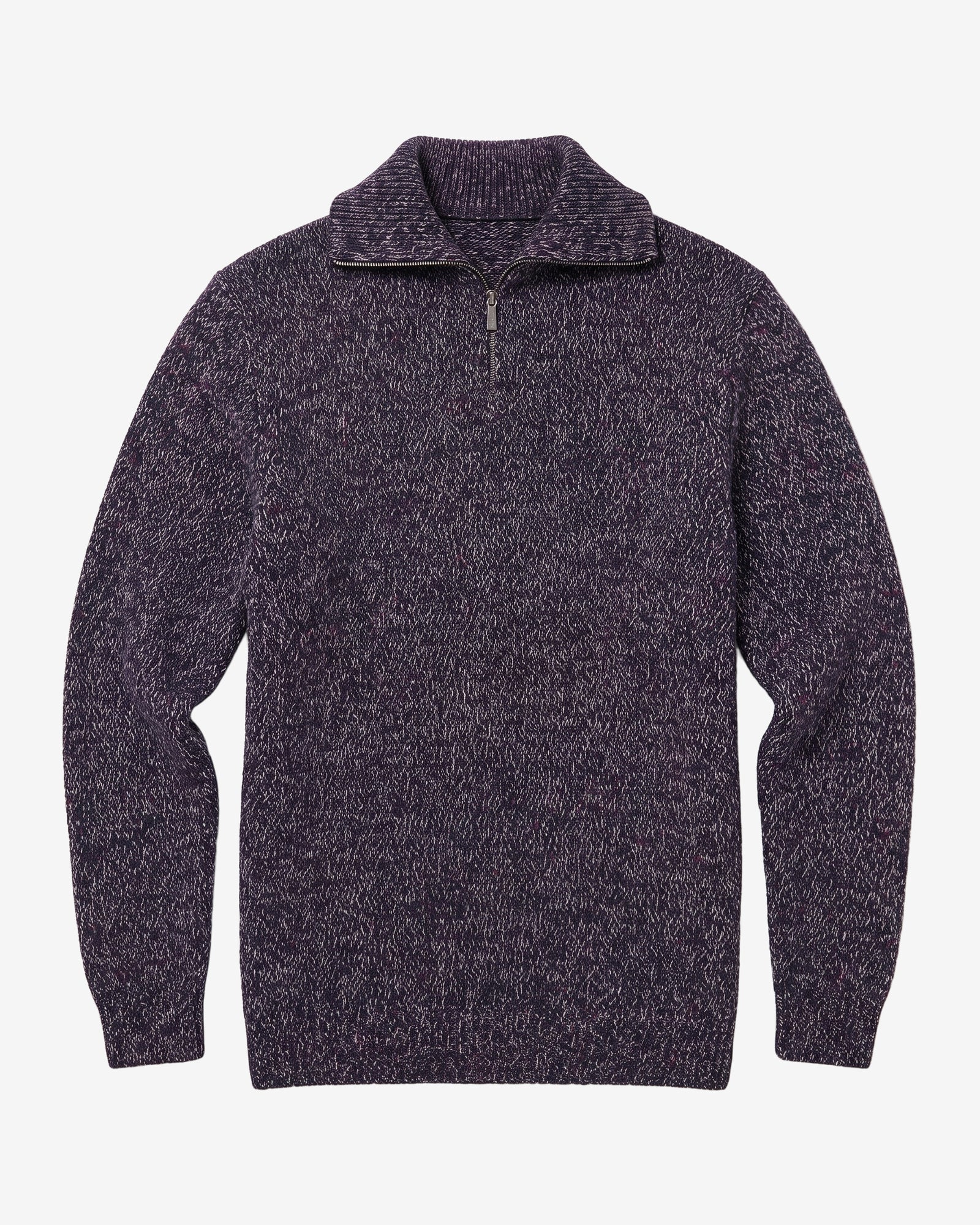 QUARTER ZIP SWEATER - BLUE MULTI - KNOWLEDGE COTTON APPAREL
