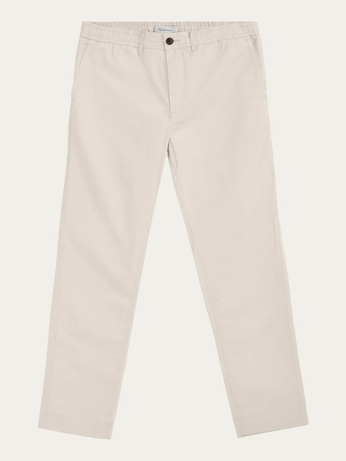 KNOWLEDGE COTTON APPAREL TAPERED TROUSER - FEATHER GRAY