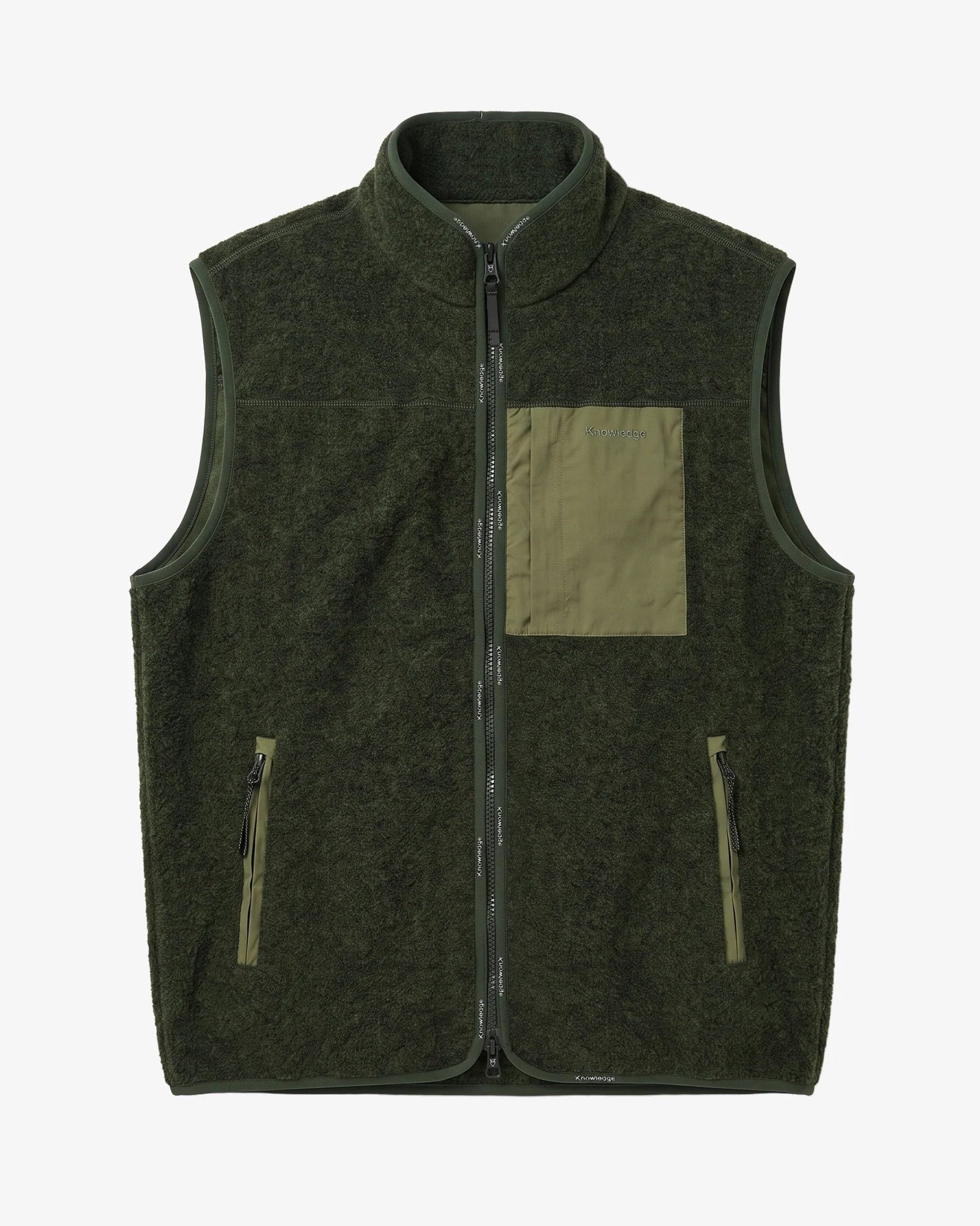WOOL FLEECE VEST - FOREST NIGHT - KNOWLEDGE COTTON APPAREL