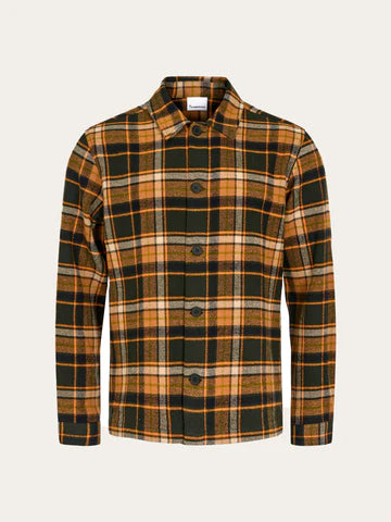 KNOWLEDGE COTTON APPAREL BIG CHECKED OVERSHIRT / FORREST NIGHT